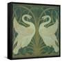 Wallpaper Design For Panel of Swan, Rush and Iris-Walter Crane-Framed Stretched Canvas