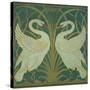 Wallpaper Design For Panel of Swan, Rush and Iris-Walter Crane-Stretched Canvas
