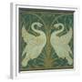 Wallpaper Design For Panel of Swan, Rush and Iris-Walter Crane-Framed Giclee Print