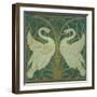 Wallpaper Design For Panel of Swan, Rush and Iris-Walter Crane-Framed Giclee Print