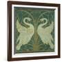 Wallpaper Design For Panel of Swan, Rush and Iris-Walter Crane-Framed Giclee Print