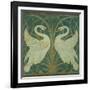 Wallpaper Design For Panel of Swan, Rush and Iris-Walter Crane-Framed Giclee Print