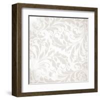 Wallpaper with Floral Ornament with Leafs and Flowers for Vintage Design-Ozerina Anna-Framed Art Print