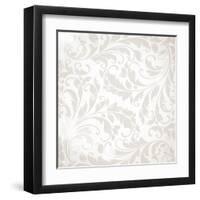 Wallpaper with Floral Ornament with Leafs and Flowers for Vintage Design-Ozerina Anna-Framed Art Print