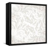 Wallpaper with Floral Ornament with Leafs and Flowers for Vintage Design-Ozerina Anna-Framed Stretched Canvas
