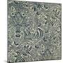 Wallpaper with Navy Blue Seaweed Style Design-William Morris-Mounted Giclee Print