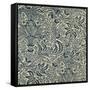 Wallpaper with Navy Blue Seaweed Style Design-William Morris-Framed Stretched Canvas