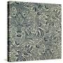 Wallpaper with Navy Blue Seaweed Style Design-William Morris-Stretched Canvas