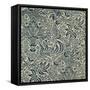 Wallpaper with Navy Blue Seaweed Style Design-William Morris-Framed Stretched Canvas