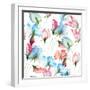 Wallpaper with Sweet Pea Flowers-Ateli-Framed Art Print