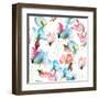 Wallpaper with Sweet Pea Flowers-Ateli-Framed Art Print