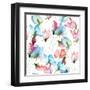 Wallpaper with Sweet Pea Flowers-Ateli-Framed Art Print