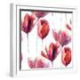 Wallpaper with Tulips Flowers-Ateli-Framed Art Print