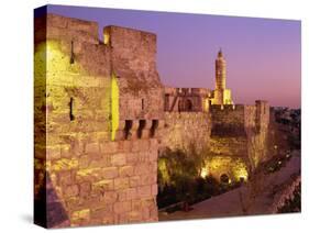 Walls and the Citadel of David in the Old City of Jerusalem, Israel, Middle East-Simanor Eitan-Stretched Canvas