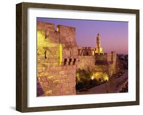 Walls and the Citadel of David in the Old City of Jerusalem, Israel, Middle East-Simanor Eitan-Framed Photographic Print