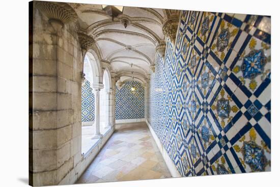 Walls Covered in Beautuful Azelejo Tiles on Display at the National Azulejo Museum in Lisbon-Alex Treadway-Stretched Canvas