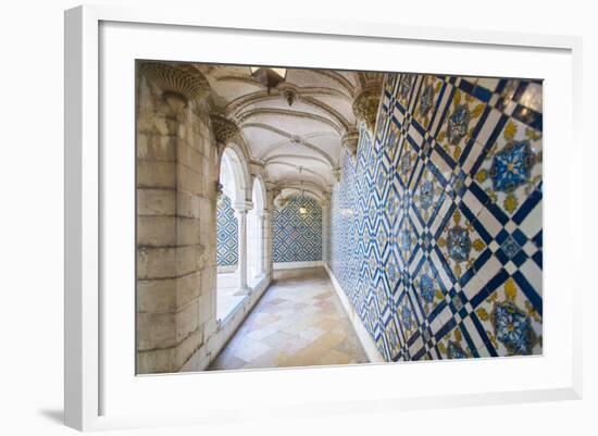 Walls Covered in Beautuful Azelejo Tiles on Display at the National Azulejo Museum in Lisbon-Alex Treadway-Framed Photographic Print