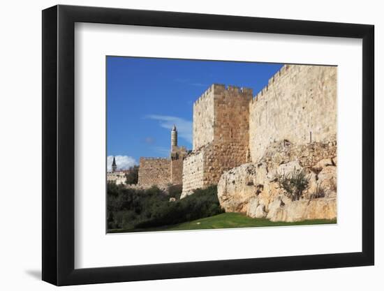 Walls of Ancient Jerusalem. Serene Autumn Day, a Sunset-kavram-Framed Photographic Print