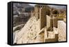 Walls of the crusader fort of Kerak Castle, Kerak, Jordan.-Nico Tondini-Framed Stretched Canvas