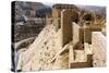 Walls of the crusader fort of Kerak Castle, Kerak, Jordan.-Nico Tondini-Stretched Canvas