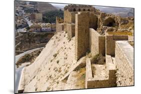 Walls of the crusader fort of Kerak Castle, Kerak, Jordan.-Nico Tondini-Mounted Photographic Print