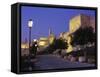 Walls Promenade and Tower of David at Dusk, Jerusalem, Israel, Middle East-Simanor Eitan-Framed Stretched Canvas