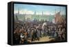 Walls Start Demolition. Ceremony Riga City, November 15, 1857. Artist Julius Gottfried Siegmund-null-Framed Stretched Canvas