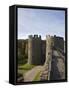 Walls Walk West to Mill Gate Towers Entrance, with View of Medieval Walls, Conwy, Wales-Pearl Bucknall-Framed Stretched Canvas