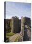 Walls Walk West to Mill Gate Towers Entrance, with View of Medieval Walls, Conwy, Wales-Pearl Bucknall-Stretched Canvas