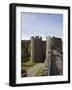 Walls Walk West to Mill Gate Towers Entrance, with View of Medieval Walls, Conwy, Wales-Pearl Bucknall-Framed Photographic Print