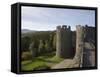 Walls Walk West to Mill Gate Towers Entrance, with View of Medieval Walls, Conwy, Wales-Pearl Bucknall-Framed Stretched Canvas