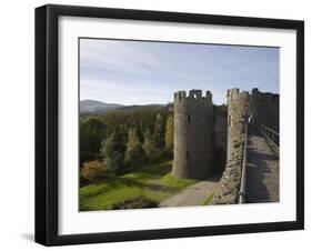 Walls Walk West to Mill Gate Towers Entrance, with View of Medieval Walls, Conwy, Wales-Pearl Bucknall-Framed Photographic Print