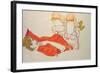 Wally in a Red Blouse with Knees Lifted Up, 1913-Egon Schiele-Framed Giclee Print