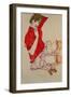 Wally in Red Blouse with Raised Knees, 1913-Egon Schiele-Framed Giclee Print