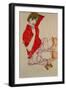 Wally in Red Blouse with Raised Knees, 1913-Egon Schiele-Framed Giclee Print