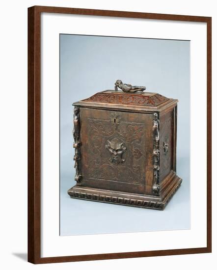 Walnut and Walnut Root Tuscan Cabinet with Decorative Bambocci Carvings, Italy, Late 16th Century-null-Framed Giclee Print