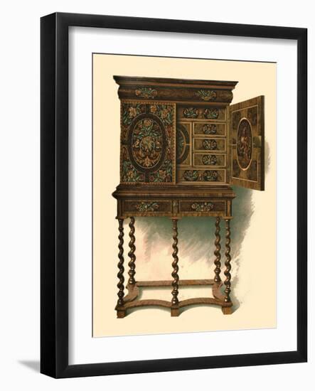 Walnut cabinet inlaid with marquetry, 1905-Shirley Slocombe-Framed Giclee Print