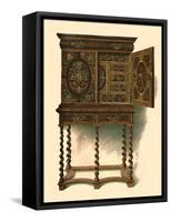Walnut cabinet inlaid with marquetry, 1905-Shirley Slocombe-Framed Stretched Canvas