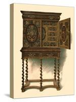 Walnut cabinet inlaid with marquetry, 1905-Shirley Slocombe-Stretched Canvas