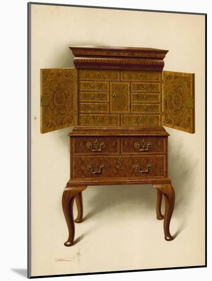 Walnut Cabinet, Property of Edward Dent-Shirley Charles Llewellyn Slocombe-Mounted Giclee Print