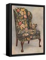 Walnut chair covered with needlework, 1905-Shirley Slocombe-Framed Stretched Canvas