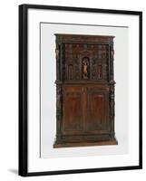 Walnut Genoese Double Cabinet with Bambocci Carvings, Italy-null-Framed Giclee Print