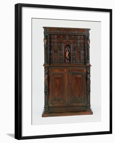 Walnut Genoese Double Cabinet with Bambocci Carvings, Italy-null-Framed Giclee Print