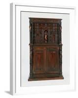 Walnut Genoese Double Cabinet with Bambocci Carvings, Italy-null-Framed Giclee Print