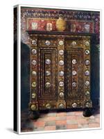 Walnut Kas Inlaid and with Painted Medallions of Delft Ware, 1910-Edwin Foley-Stretched Canvas