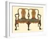 Walnut settee inlaid with marquetry, 1905-Shirley Slocombe-Framed Giclee Print