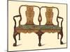 Walnut settee inlaid with marquetry, 1905-Shirley Slocombe-Mounted Giclee Print