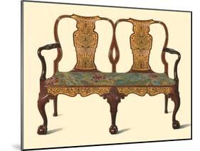 Walnut settee inlaid with marquetry, 1905-Shirley Slocombe-Mounted Giclee Print