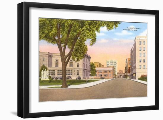 Walnut Street, Green Bay, Wisconsin-null-Framed Art Print