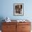 Walnut Table with Carved Legs and Lyre-Shaped Reinforcements in Wrought Iron, Spain-null-Framed Giclee Print displayed on a wall